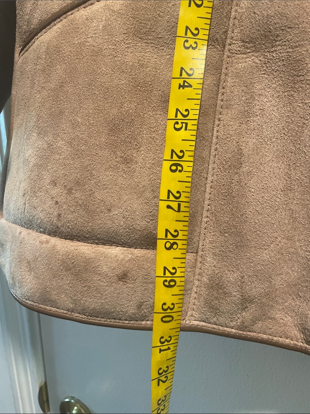 Genuine Sheepskin Warehouse Vintage Taupe Teddy Shearling Square Button Jacket - Picture 4 of 10